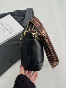 White Crossbody Bag with Gold Accents
