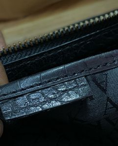 Y2K Anne Klein Croc-Embossed Shoulder Satchel