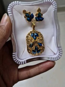 Elegant Blue & Gold Jewelry Set