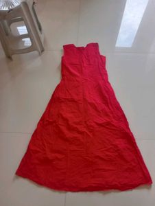 Vibrant Red Sleeveless Kurta