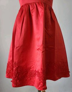 Elegant Red Fit and Flare Dress