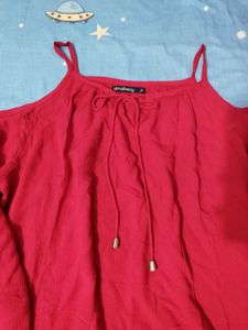 Pink Cold Shoulder Top