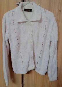 Elegant Cream Knit Cardigan