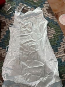 Satin Ruched Mini Dress