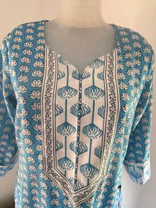 Blue Printed Kurta Set