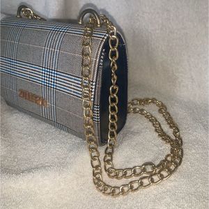 Zilleria Plaid Chain Crossbody Bag