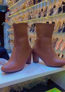 Stylish Brown Heeled Ankle Boots