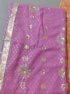 Lavender Chamki Sarees