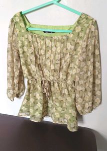 Casual Printed Sleeves floral top