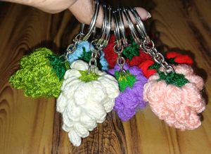 Handmade Crochet Flower Keychains