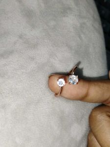 Rose Gold Double Stone Ring
