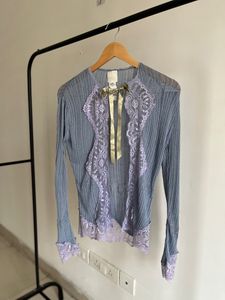 Crochet Lace Pastel Lilac Ribknit Shrug 💜