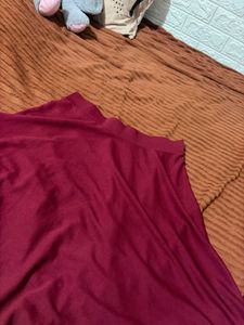 Maroon A-line Skirt