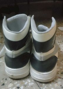 Stylish Grey &amp; White High-Top Sneakers