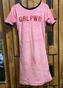 Pink 'GRL PWR' Dress