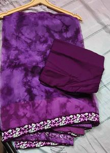 Purple Tie-Dye Saree