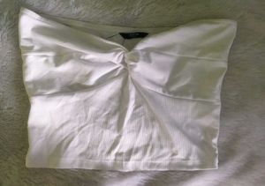 Pleated Twist Bandeau Top