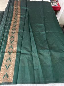 Elegant Green Patterned Saree