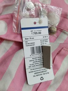 8-10 year Pink Polka Dot &amp; Stripe Dress