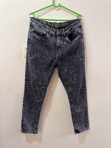 Acid Wash Charcoal Denim
