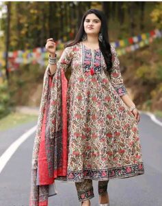 Elegant Printed Kurta Set with Dupatta