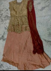 Elegant Ethnic Gown with Dupatta