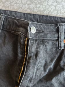 Black denim washed shorts