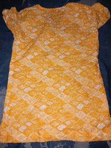 Elegant Yellow Printed Kurta