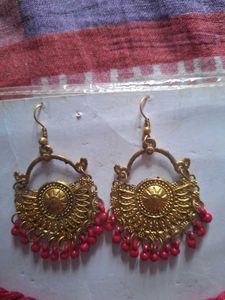 Ethnic Necklace and Earring Set - Gold Tone