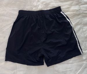Navy Sports Shorts with Side Stripes