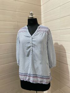Boho Geometric Print Tunic Top