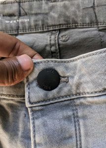 Distressed Grey Denim Jeans
