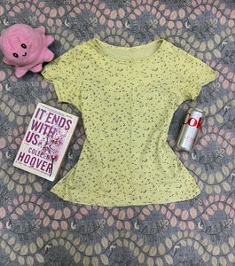Cute Yellow Floral T-Shirt