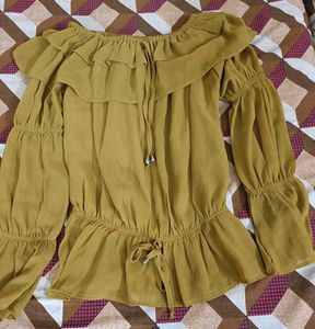 Ruffled and  Off-Shoulder Top