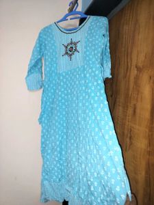 Sky Blue Printed Kurta