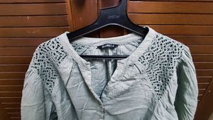 Lightweight Crochet Detail Blouse