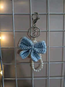 Handmade Crochet Bow Keychain