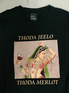 Graphic Print Black T-Shirt🍷✨