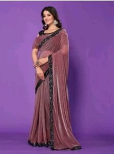 Elegant Mauve Velvet Saree
