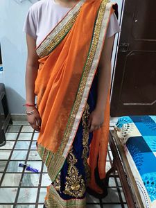 lehenga style saree with blouse