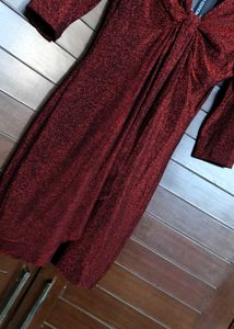 KASSUALLY Red Front Knot Bodycon Dress