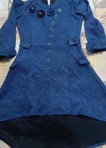Stylish Blue High-Low  Dress