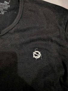 Puma Black V-Neck T-Shirt