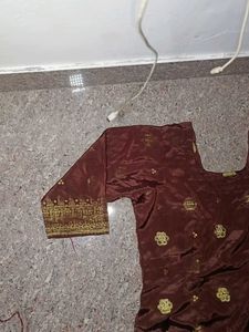Brown silk touser kurti  set