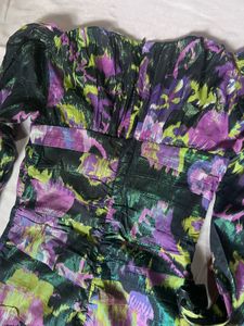 Floral Print Ruched Mini Dress