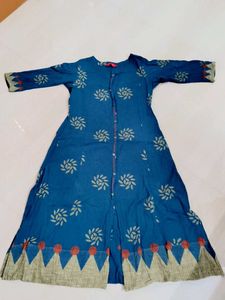 Blue Printed Anarkali Kurta