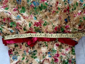 Floral Girls Dress with Red Belt