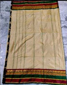 cream multi colour kanjivaram silk saree