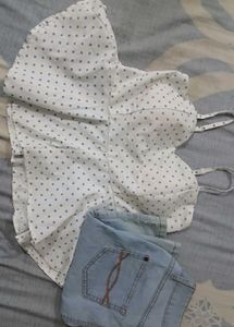 combo h&amp;m Polka Dot Top &amp; Skirt