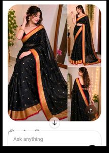Elegant Black  silk Saree with blouse